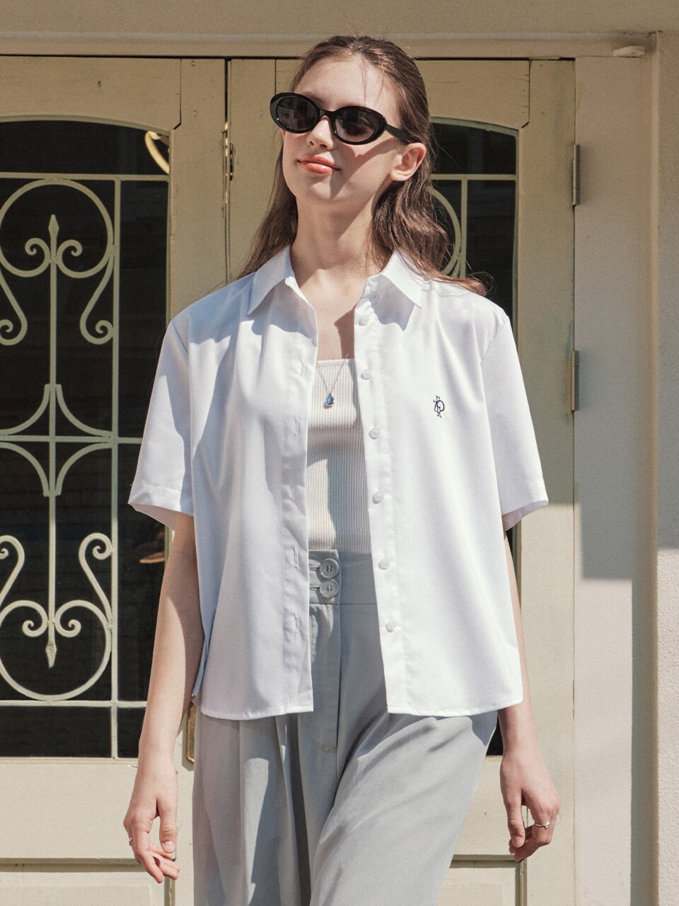 [4컬러] 반팔 링클 프리 셔츠