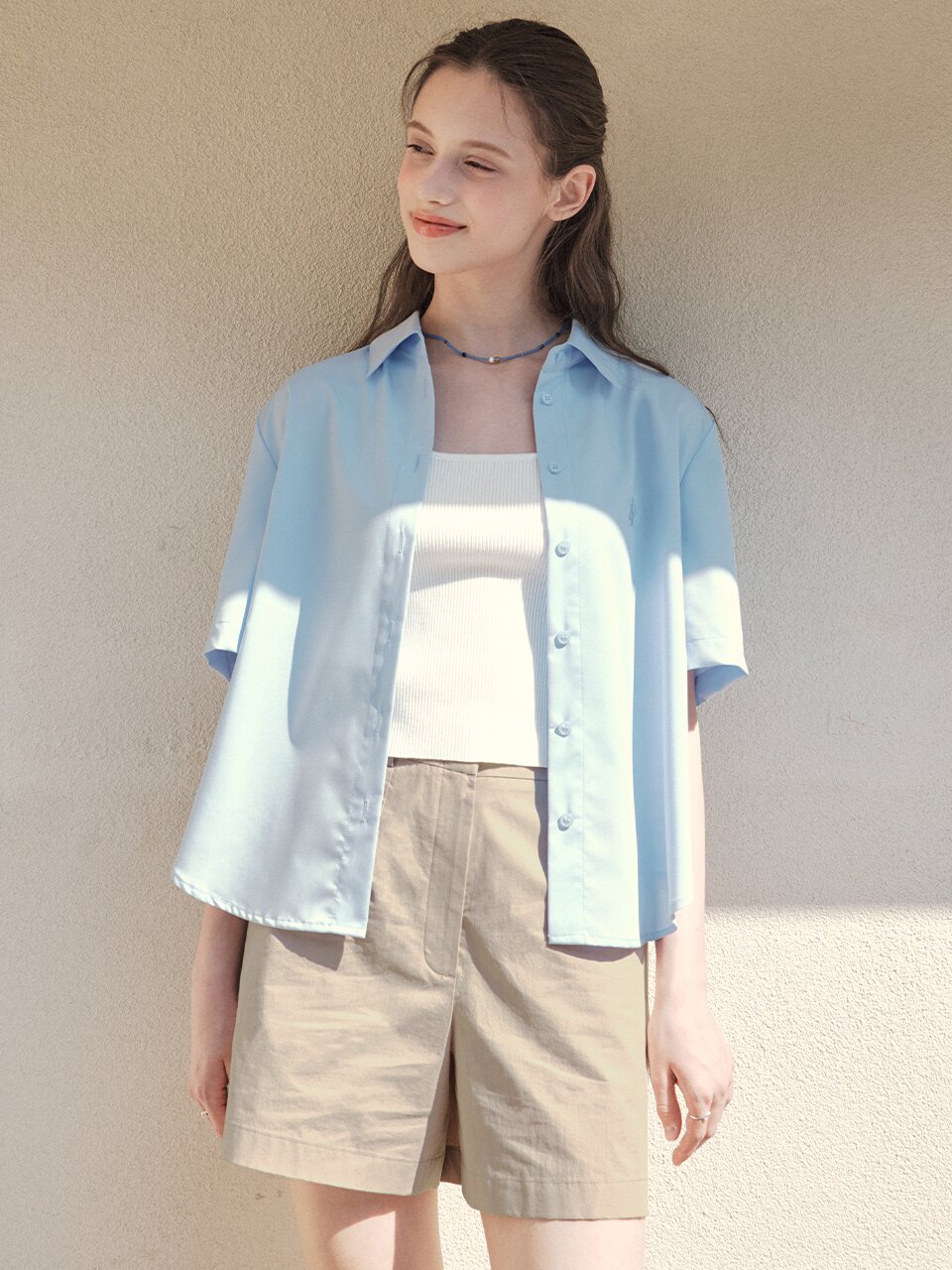 [4컬러] 반팔 링클 프리 셔츠