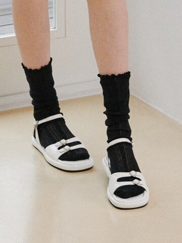 Twin Heart Buckle Strap Sandals (att008-6)
