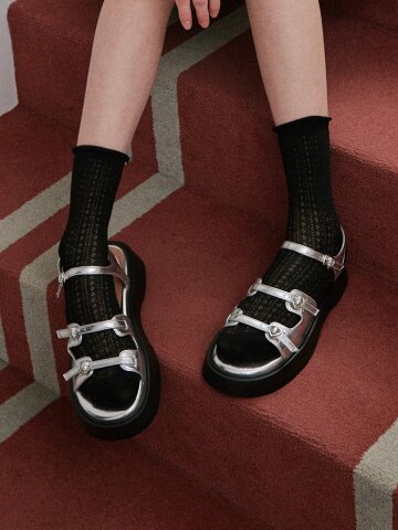 Triple Heart Strap Platform Sandals (att003-6)