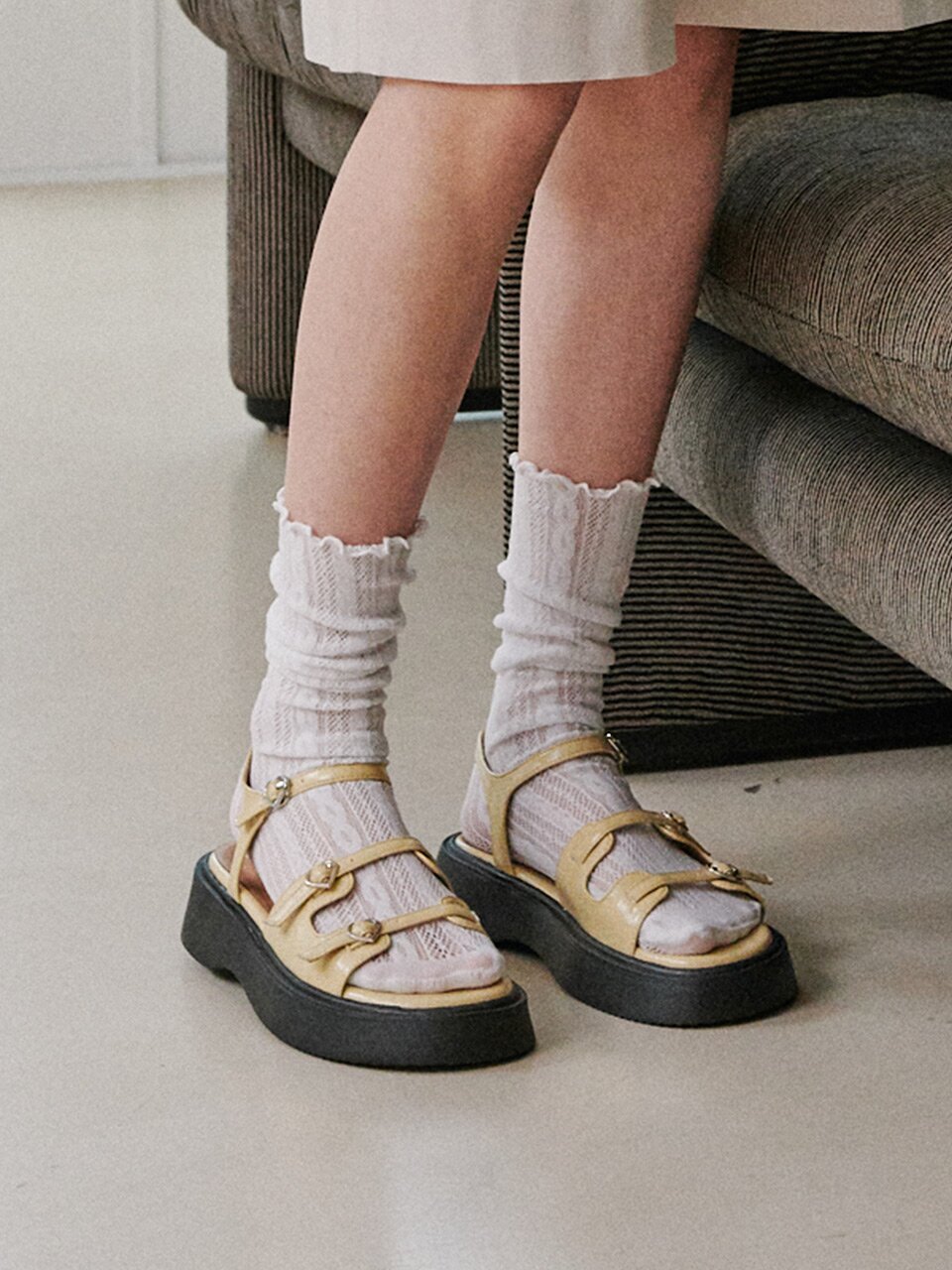Triple Heart Strap Platform Sandals (att003-6)