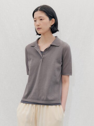 See-Through Collar Half Knit_CHARCOAL