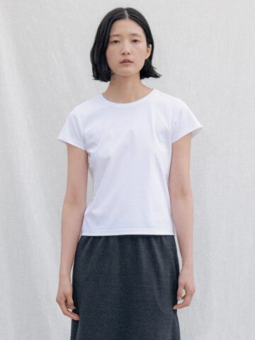 Silket Cotton Half Tee_WHITE