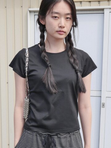 Silket Cotton Half Tee_BLACK