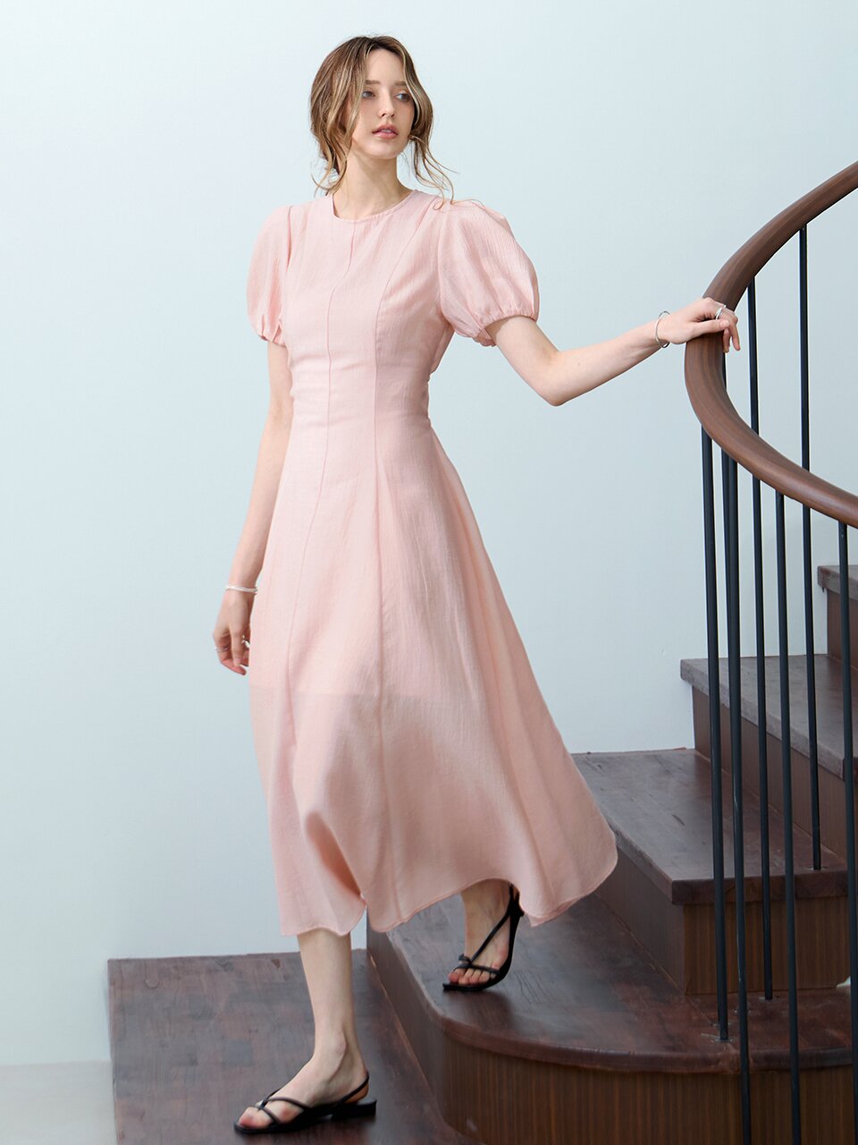 [SET] 플로우 슬립 세트 원피스 PINK