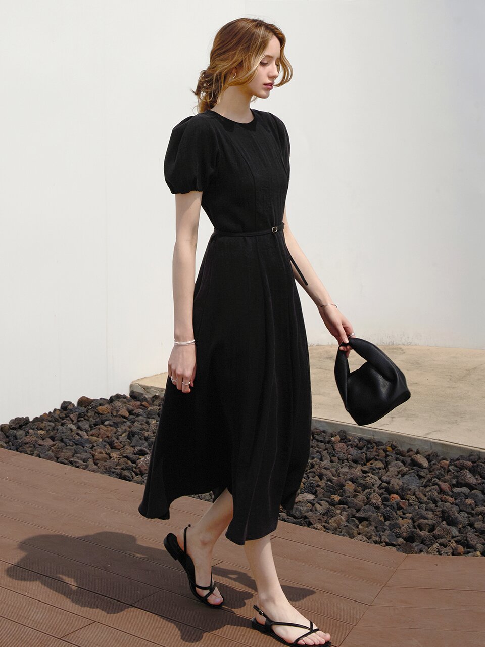 [SET] 플로우 슬립 세트 원피스 BLACK