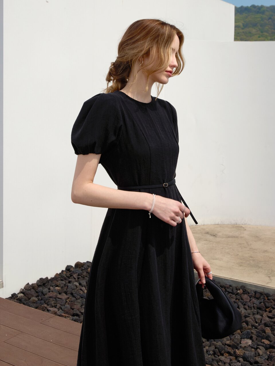 [SET] 플로우 슬립 세트 원피스 BLACK