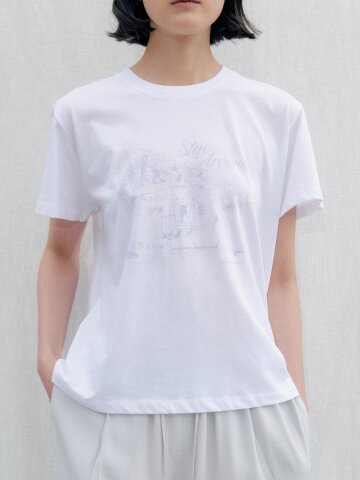 Prague park graphic Tee_WHITE