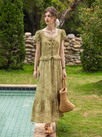 5/7 예약배송_DA_Ruffled strap short-sleeved dress