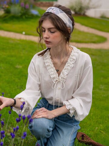 5/7 예약배송_DA_Edge v-neck long blouse_WHITE