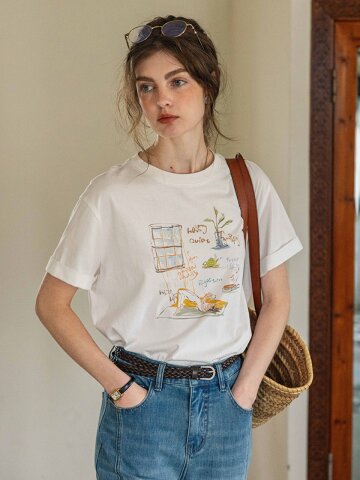 5/7 예약배송_DA_Print casual versatile top_2color