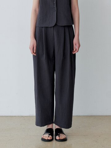 NATURAL TUCK WIDE PANTS (CH)