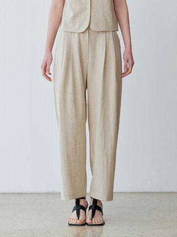 NATURAL TUCK WIDE PANTS (BE)