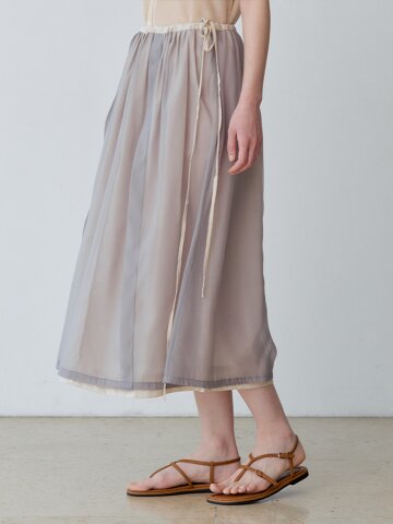 SHEER ORGANZA LAYERED SKIRT (LGY)