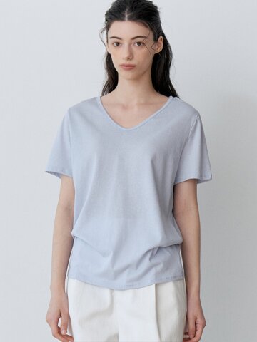 DRY V-NECK SHORT SLEEVE T-SHIRT 4COLOR(SBL)