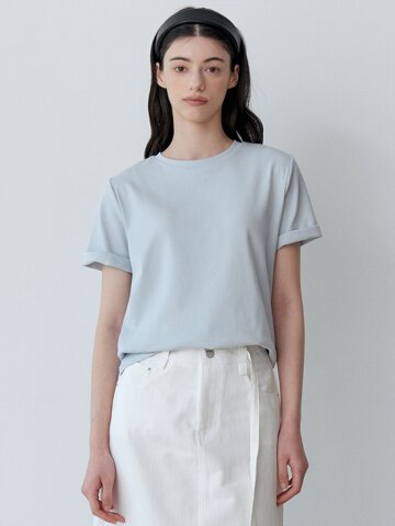 CUFF SLEEVE SHORT T-SHIRT 5COLOR