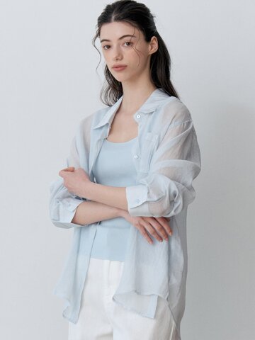 SUMMER LOOSE FIT SHEER SHIRT (SBL)