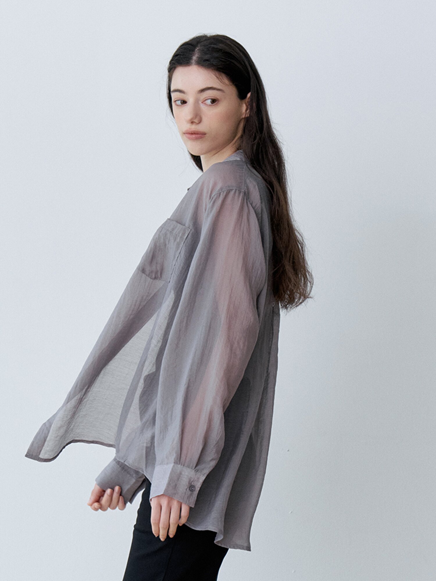 SUMMER LOOSE FIT SHEER SHIRT (GY)