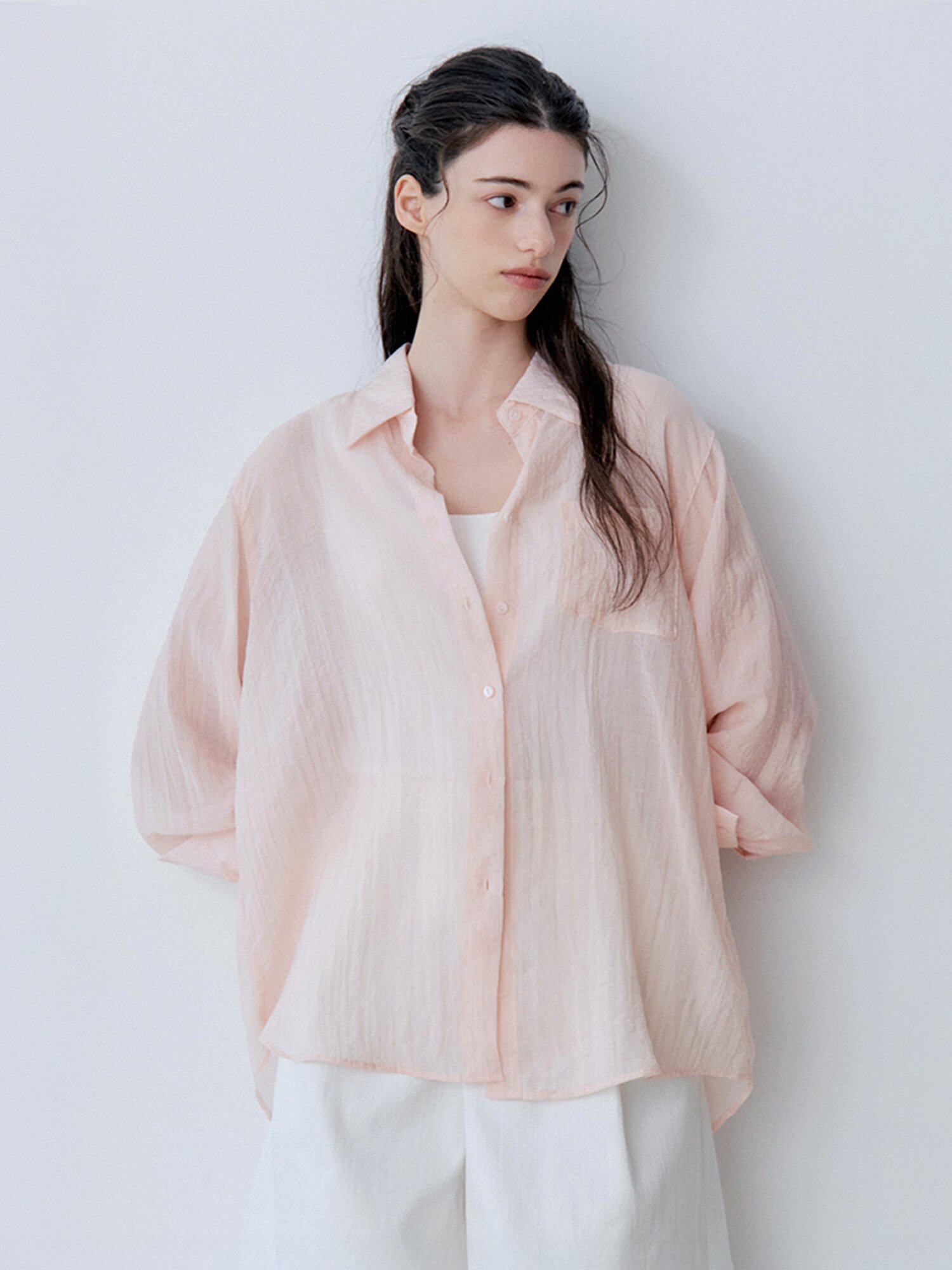 [여름 시어 셔츠] SUMMER LOOSE FIT SHEER SHIRT (PK)