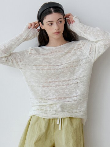 SHEER SLUB BOATNECK KNIT (LBE)