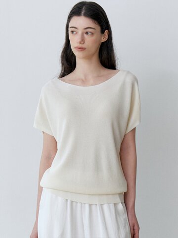 COOL AIR BOATNECK SHORT SLEEVE KNIT (CR)