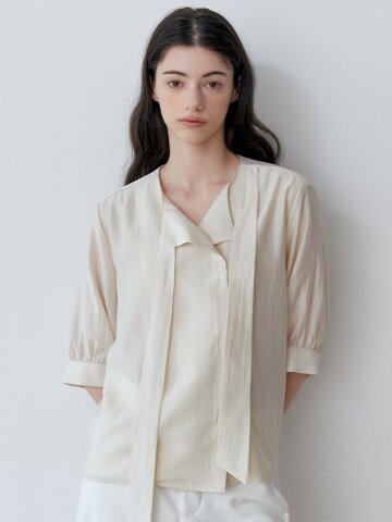 CRINKLE RIBBON BLOUSE (LBE)