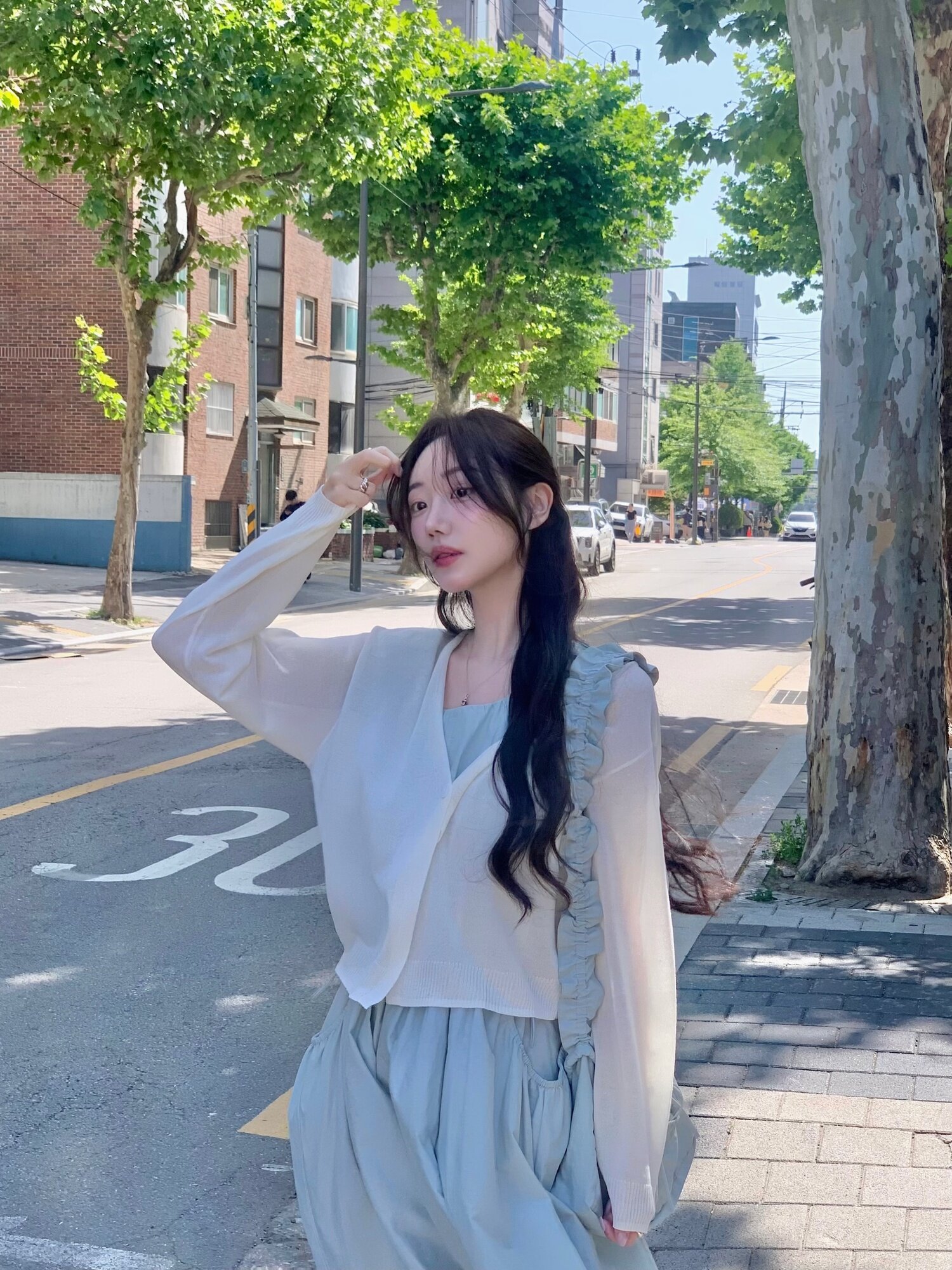 [연우님 Pick] SEMI-SHEER ONE-BUTTON BOLERO CARDIGAN (IV)