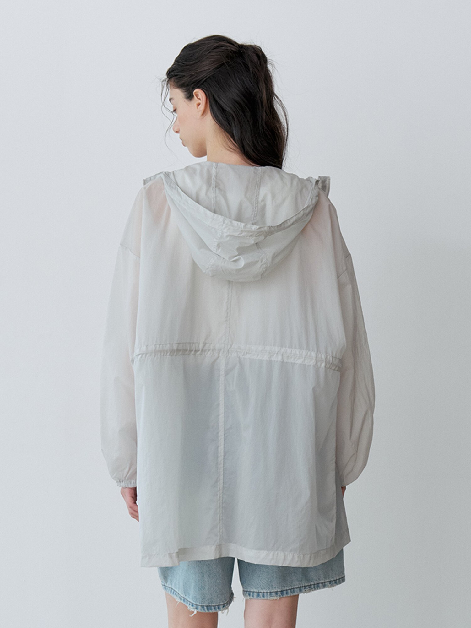SHEER HOODED ZIP-UP JUMPER (LMT)