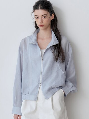 STAND NECK ZIP-UP JUMPER (SBL)