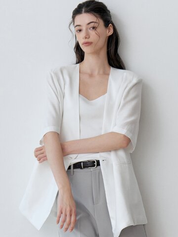 TIE NO-COLLAR SUMMER JACKET (WH)