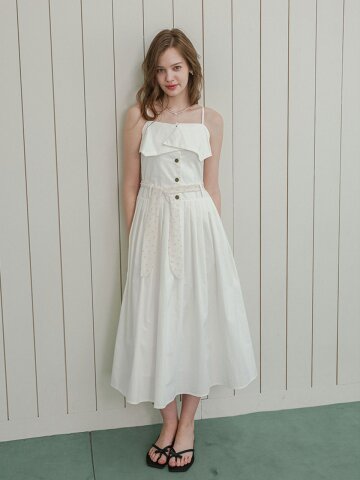 DD_Layered frill sleeveless dress_WHITE