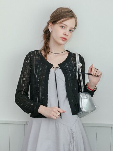 DD_Soft ribbon eyelet cardigan_3color