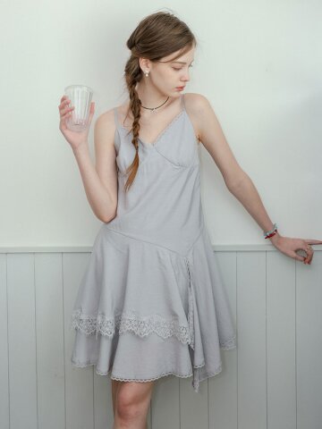 DD_Lace hem slip flowy cami dress_PURPLE