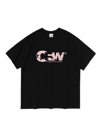 CFW 크랙 로고 반팔 티셔츠 (블랙)