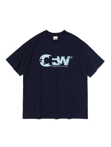 CFW 크랙 로고 반팔 티셔츠 (네이비)
