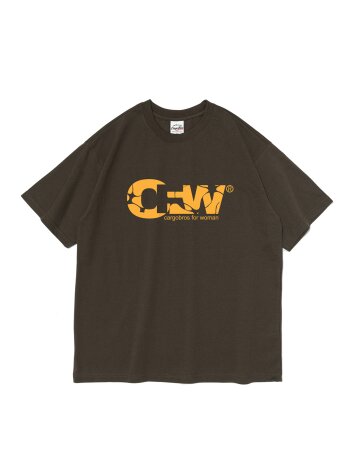 CFW 크랙 로고 반팔 티셔츠 (카키)