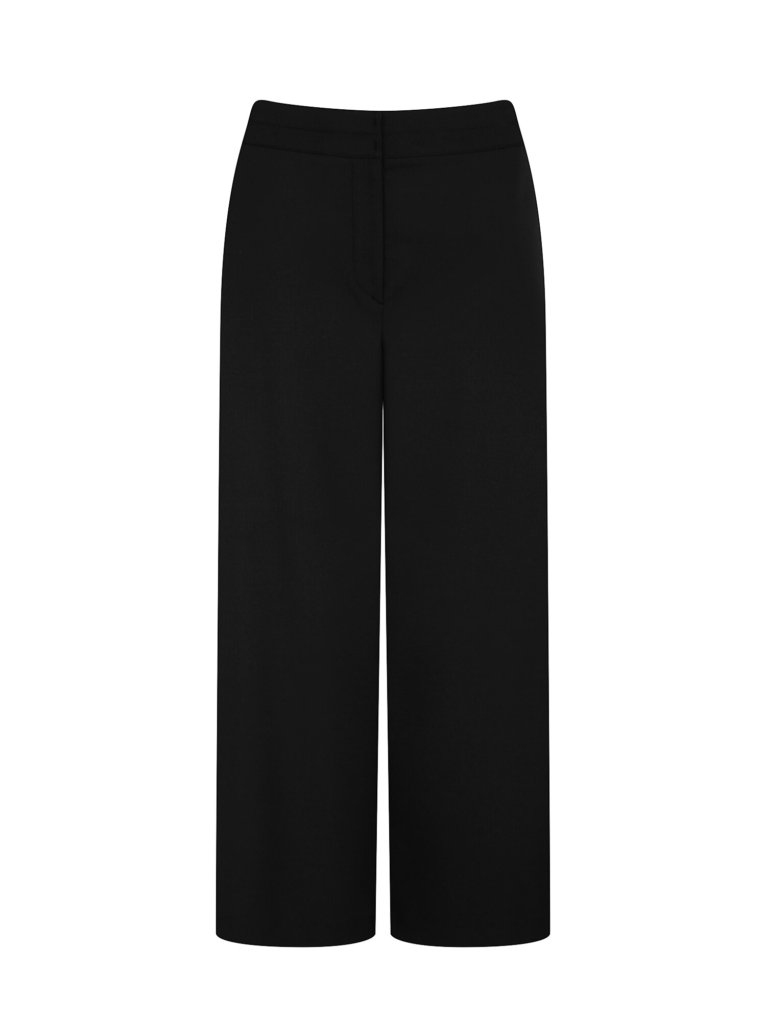탭 장식 와이드 크롭 팬츠 (BLACK)
