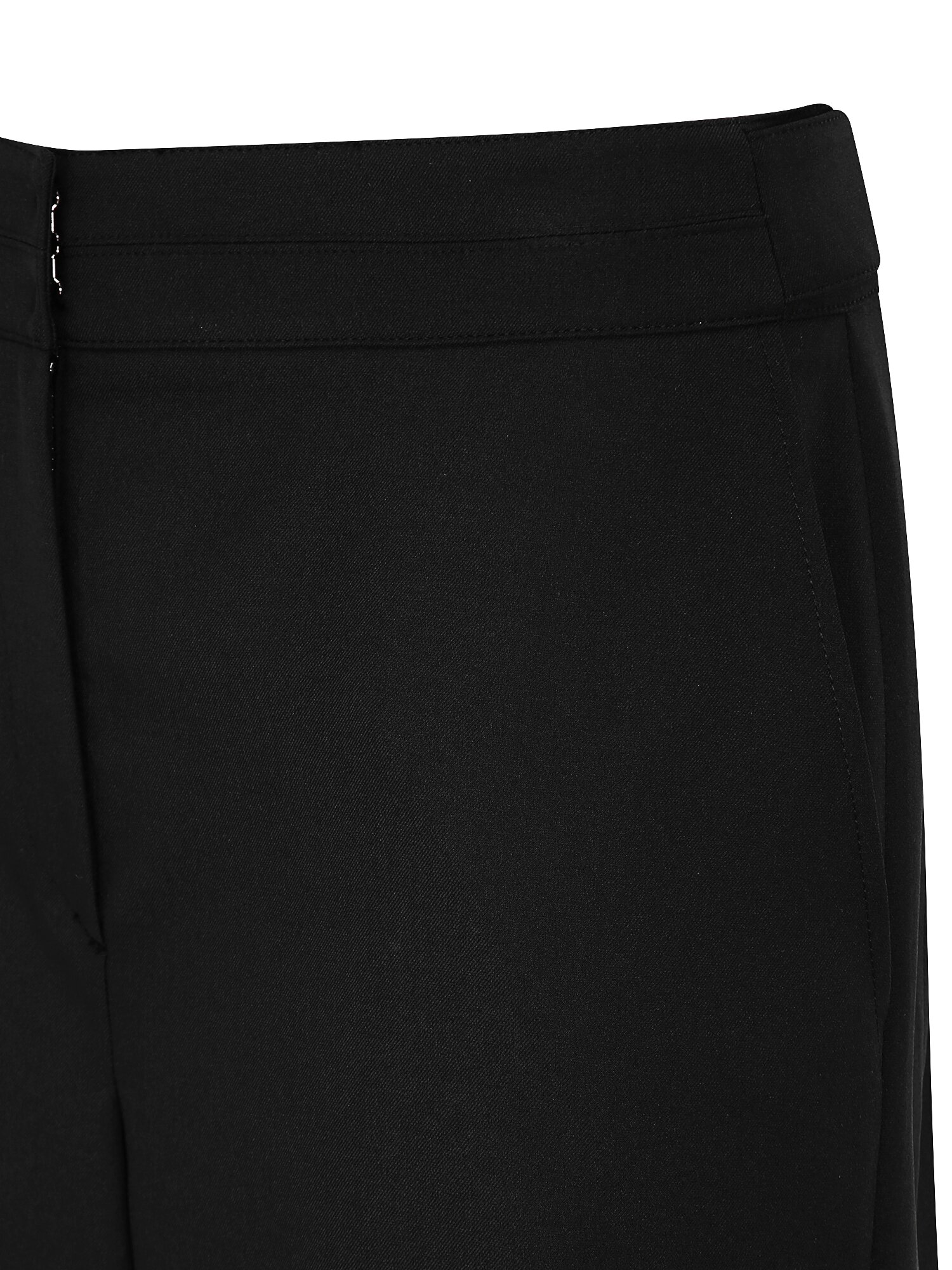 탭 장식 와이드 크롭 팬츠 (BLACK)