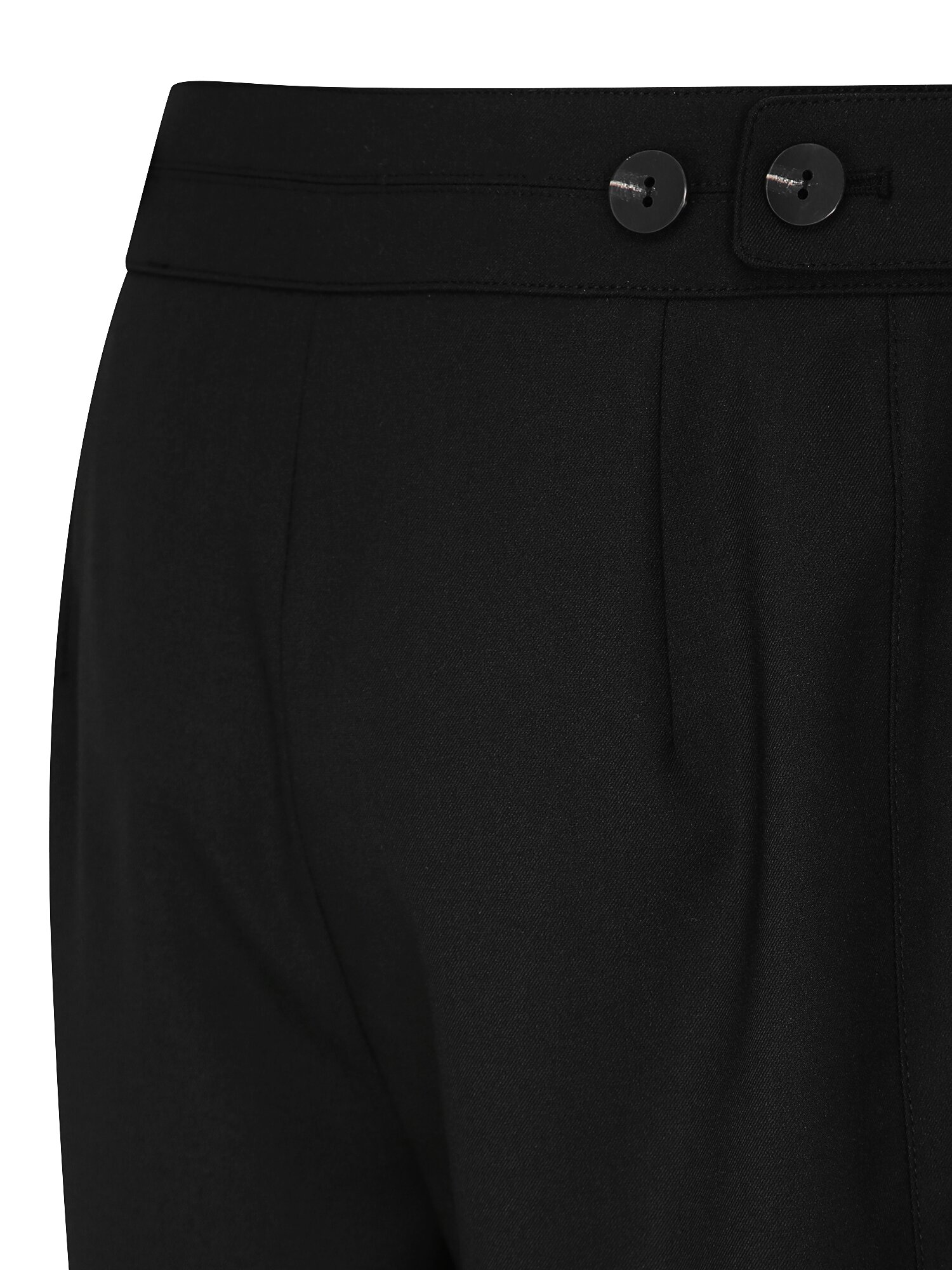 탭 장식 와이드 크롭 팬츠 (BLACK)