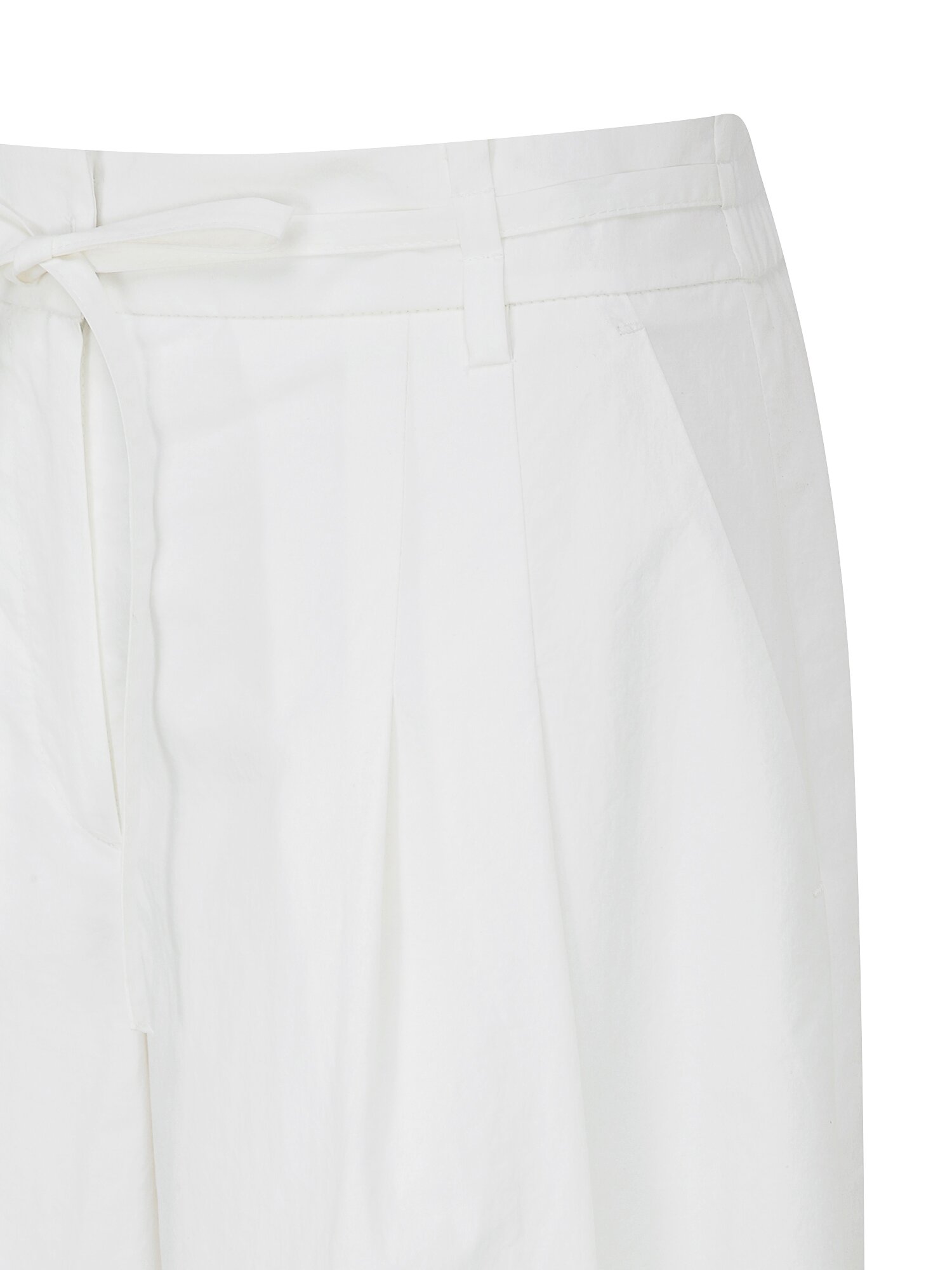 벨트 백 밴딩 퀼로트 크롭 팬츠 (WHITE)