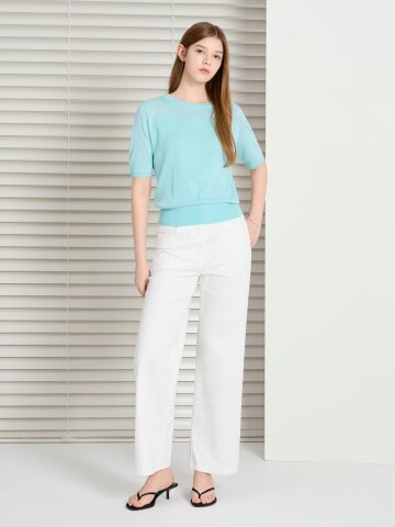 인밴딩 일자핏 데님 팬츠 