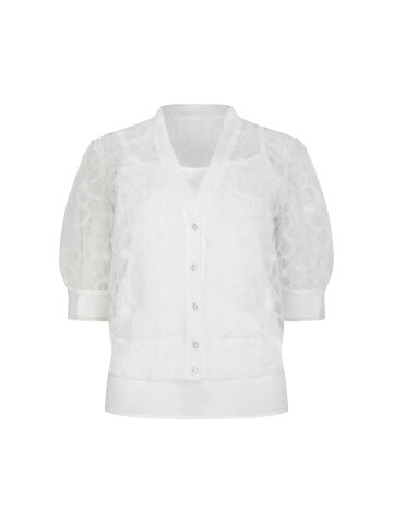 플라워 튤 브이넥 재킷 +이너 세트 