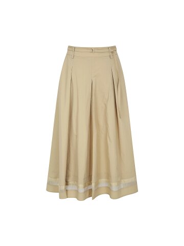 시스루 헴 벨트 플레어 스커트 