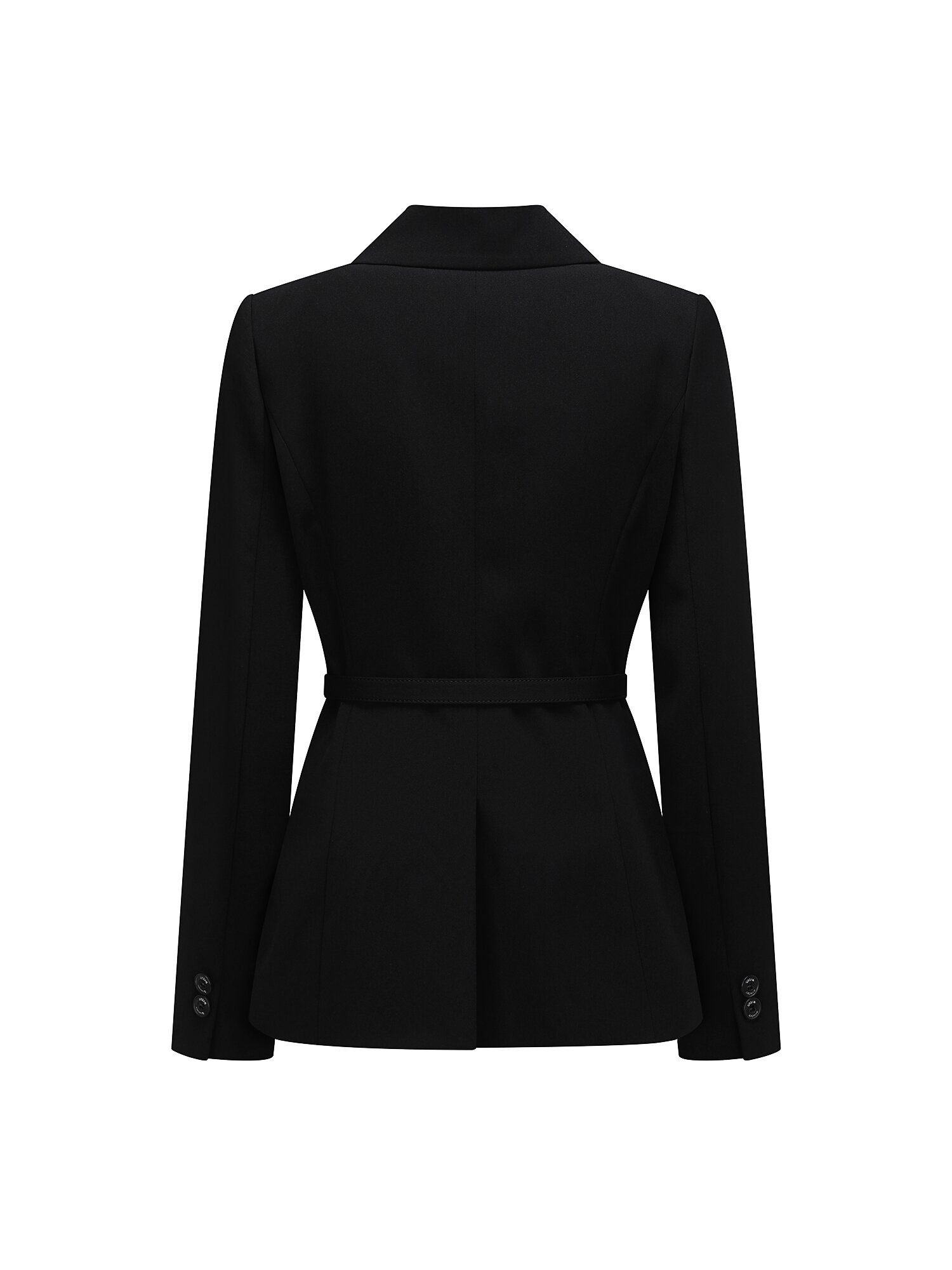 벨티드 테일러드 더블 원버튼 재킷 (BLACK)