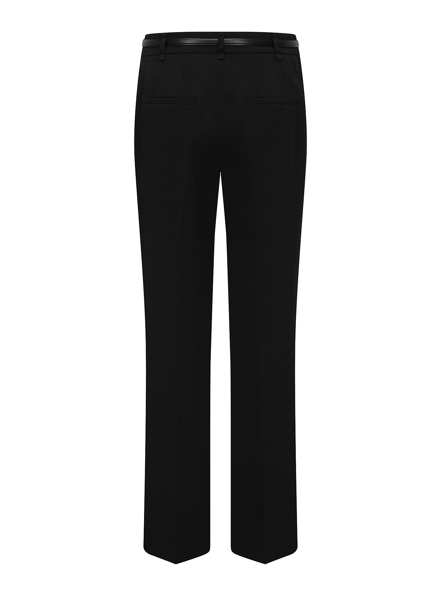 벨티드 슬림 세미 부츠컷 팬츠 (BLACK)