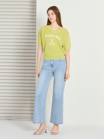 다트 인밴딩 일자핏 데님 팬츠 