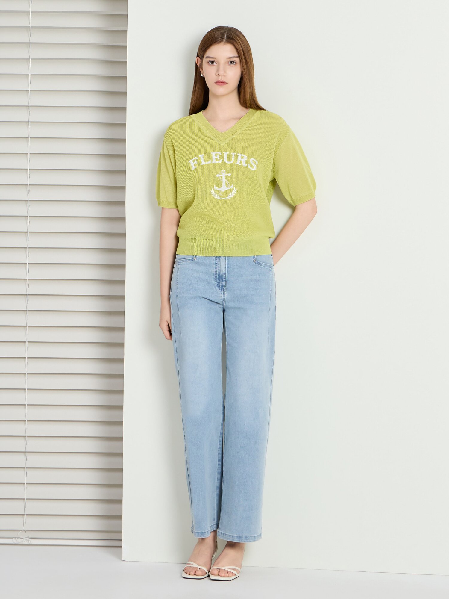 다트 인밴딩 일자핏 데님 팬츠 (LIGHT BLUE)