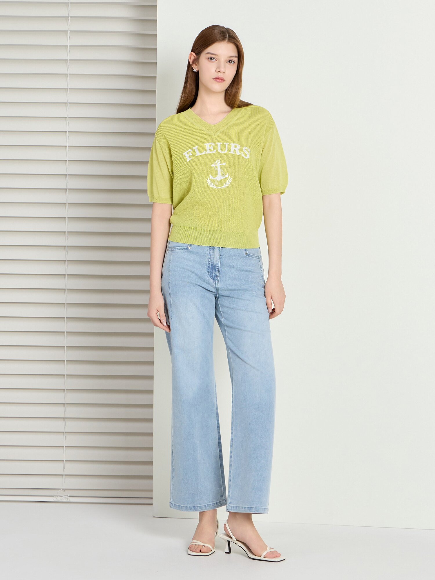 다트 인밴딩 일자핏 데님 팬츠 (LIGHT BLUE)