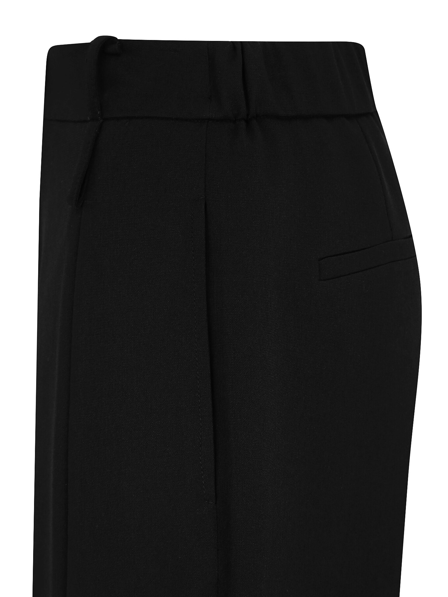 절개 백 밴딩 배기핏 팬츠 (BLACK)