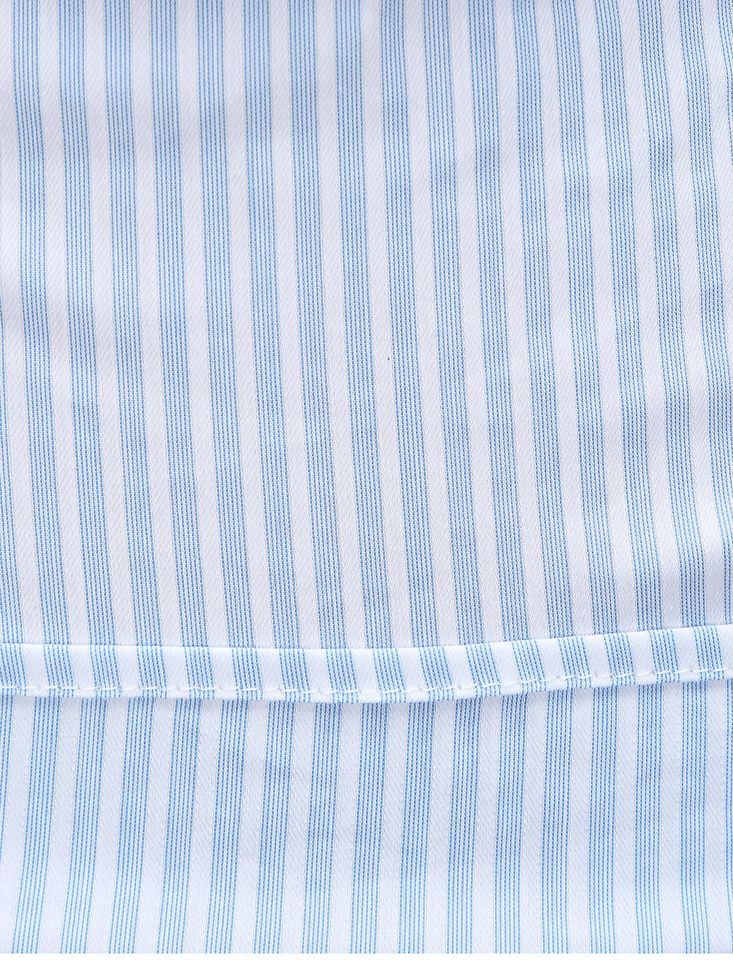 슬림핏 오픈 칼라 랩 블라우스 (STRIPE BLUE)